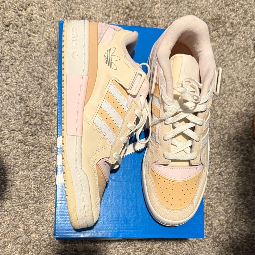 Adidas Cream and Pink Sneakers